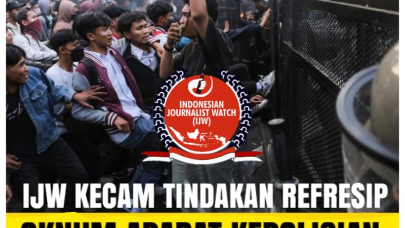 IJW Kecam Tindakan Represip Oknum Kepolisian Kepada Jurnalis Saat Liput Demo Dukung Keputusan MK