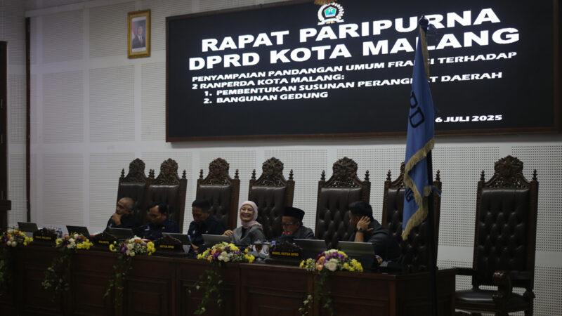 Dua Ranperda Dibahas, Wali Kota Malang Sampaikan Respon atas Pandangan Umum Fraksi DPRD